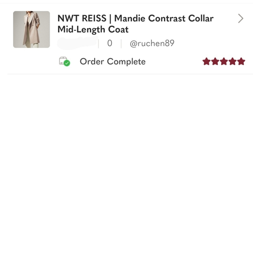NWT REISS | Mandie Contrast Collar Mid-Length Coat - Picture 2 of 12